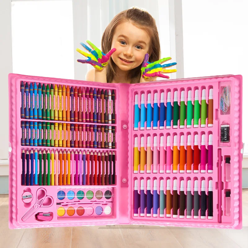 150PCS Creative Painting Graffiti Paint Brush Set Fashion Children Daily Entertainment Toy Art Sets For Kids Birthday Gifts