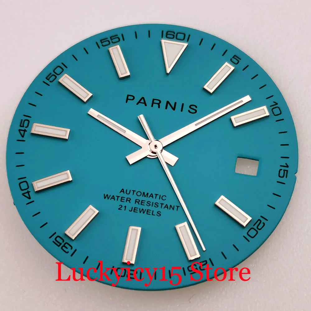 

PARNIS Blue/Orange 30.8mm Automatic Watch Dial fit mingzhu 2813 miyota 8215 821A 8205 Hand Set Date Window