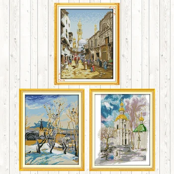 

Exotic Scenery 14ct 11ct Count Print Canvas DIY Crafts Embroidery Kits Cross Stitch Package Needlework Embroidery Patterns Sets