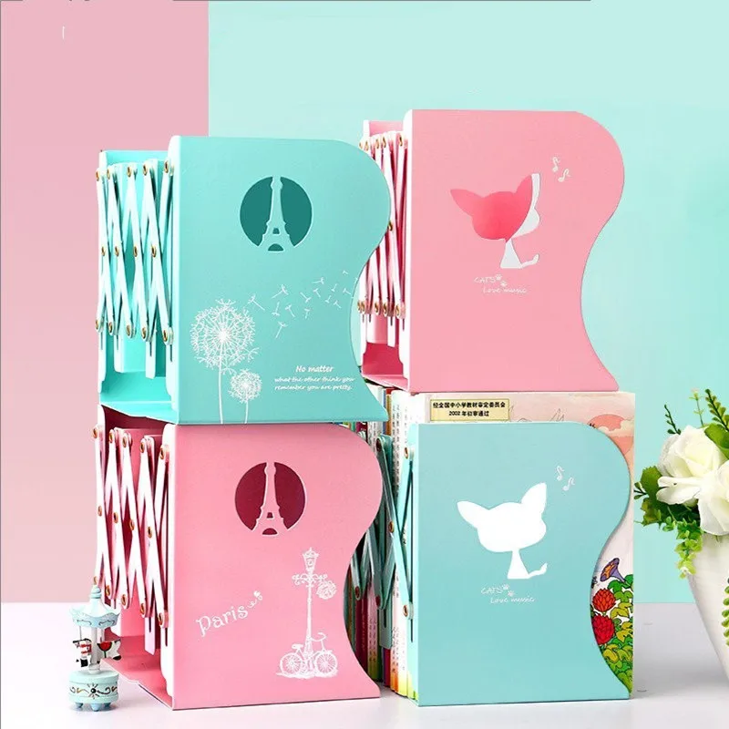 Best Creative Adjustable Bookends Animal Metal Bookshelf Student Stationery Non slip Magazine File Holder Organizer Book Stand Rack