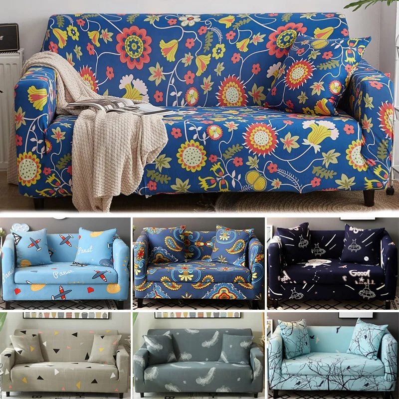 Sofa Cover Elastic Corner Sofa Covers For Living Room Set Floral Universal Sectionals Stretch sofa cover 1/2/3/4 Seat Dog Pets