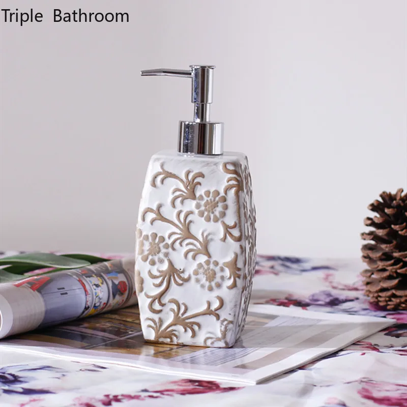 

Керамический держатель для шампуня, геля для душа с цветочным узором