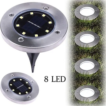 

8pcs Solar Powered Ground Light Waterproof Garden Pathway Deck Lights With 12 LED Lamp for Home Yard Driveway Lawn Road