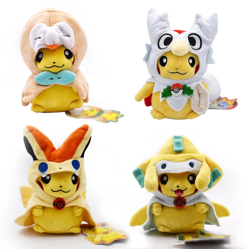 Перекрестная деревянная Сова Victini Jirachi Mutable Pikachu плюшевая кукла|Персонажи