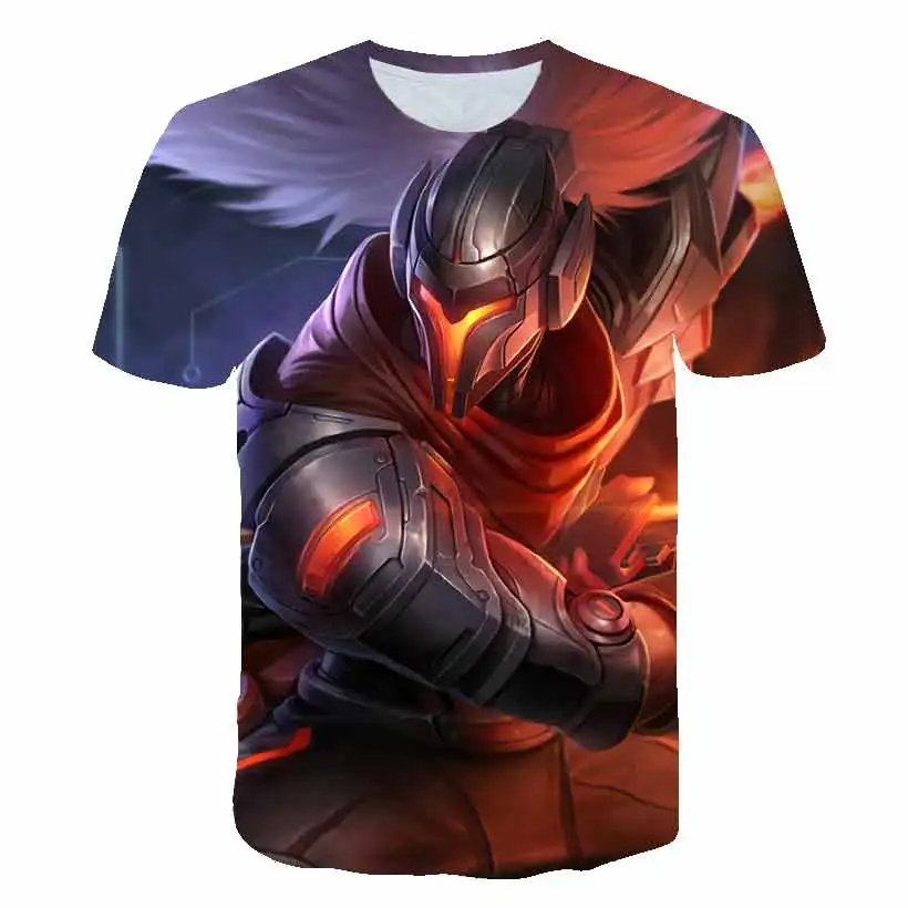 

2020 New Dark style 3D League of legends T shirt Yasuo Jarvan IV Twisted Fate E-sports team clothing men's women's LOL t-shirt