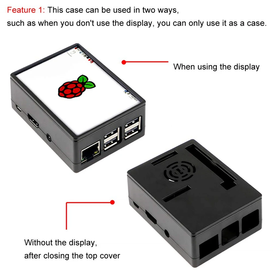 Raspberry Pi 3 чехол с охлаждающим вентилятором комплект радиатора для Raspberry Pi 3B 3B+ 2B 2B+ совместим с Raspberry Pi 3,5 дюймов дисплей