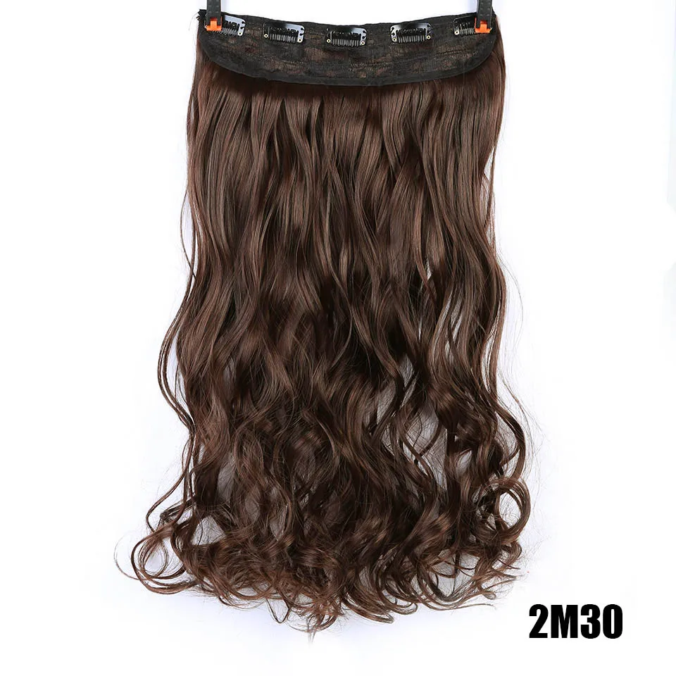 Длинные прямые синтетические волосы MANWEI на клипсах для наращивания, 5 клипов, накладные светлые волосы, коричневые, черные волосы для женщин - Цвет: 1B/30HL