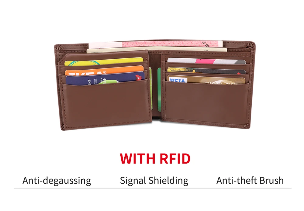 JOGUJOS мужские кошельки из натуральной кожи, Воловья кожа, Rfid кошелек для мужчин, кошелек для монет на молнии, деловой кредитный держатель для карт, мужской кошелек