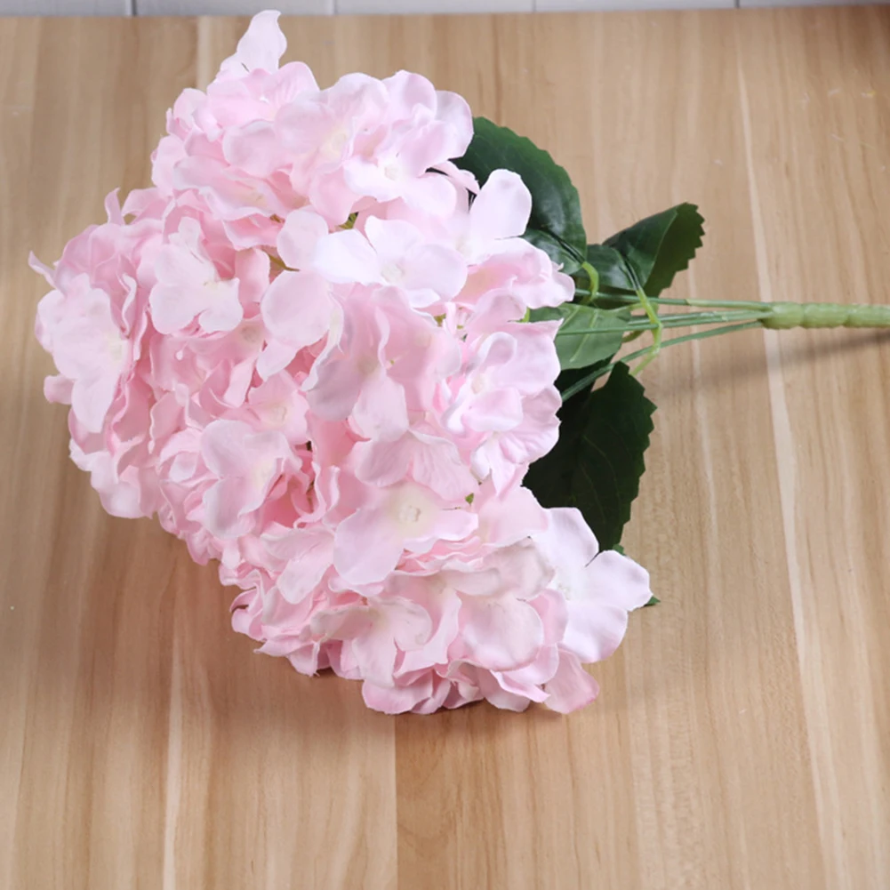 5 головок Искусственные Шелковые цветки гортензии со стеблями для свадьбы декоративные искусственные цветы для дома вечерние принадлежности для детского душа - Цвет: light pink