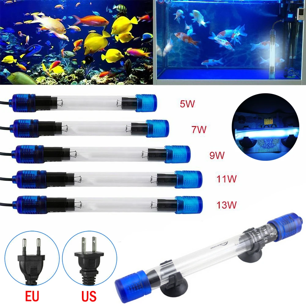 

With Timing Aquarium UV Germicidal Lamp Fish Pond Water Purification Diving Sterilization Light Aquarium Disinfection Lamp Light