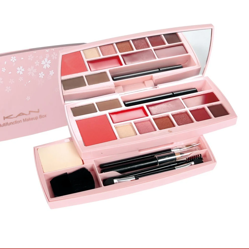 

KAN 11 Colors MakeUp Set Professional Basic makeup kit For beginners Lip Gloss Mascara Eyeshadow Pressed Powder Palette