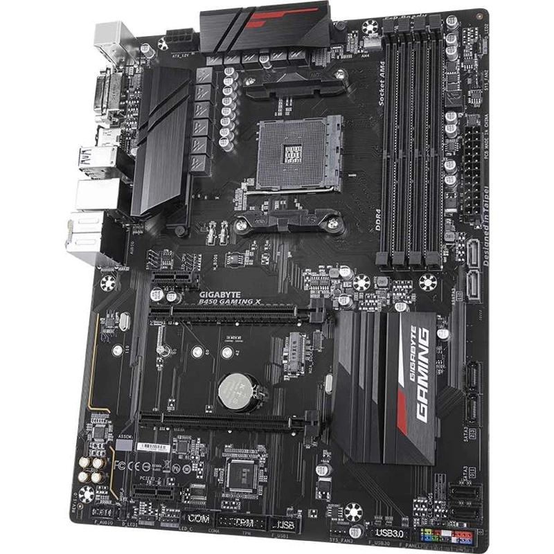 Материнская плата Gigabyte B450 GAMING X Soc-AM4 AMD B450 4xDDR4 ATX AC`97 8ch(7.1) GbLAN RAID+DVI+H