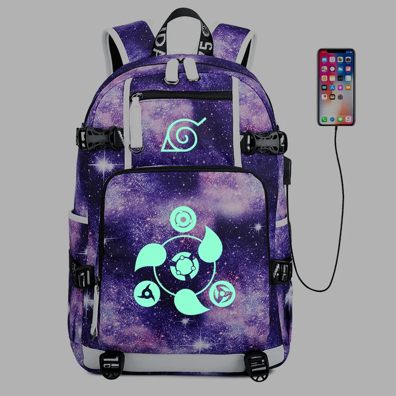 Наруто светящийся рюкзак высокого качества для путешествий Mochila с usb зарядкой крутая Студенческая сумка для мальчиков и девочек водонепроницаемая сумка для ноутбука - Цвет: XKZ-XIELUNYAN(LIGHT)