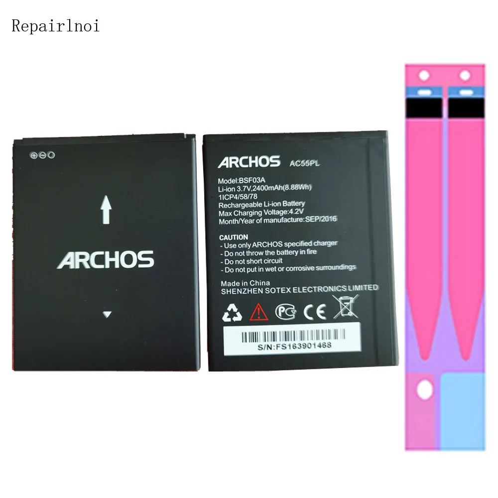 

Оригинальная Аккумуляторная батарея для Archos 55 Platinum AC55PL BSF03A, 3,7 в, 2400 мАч, замена смартфона
