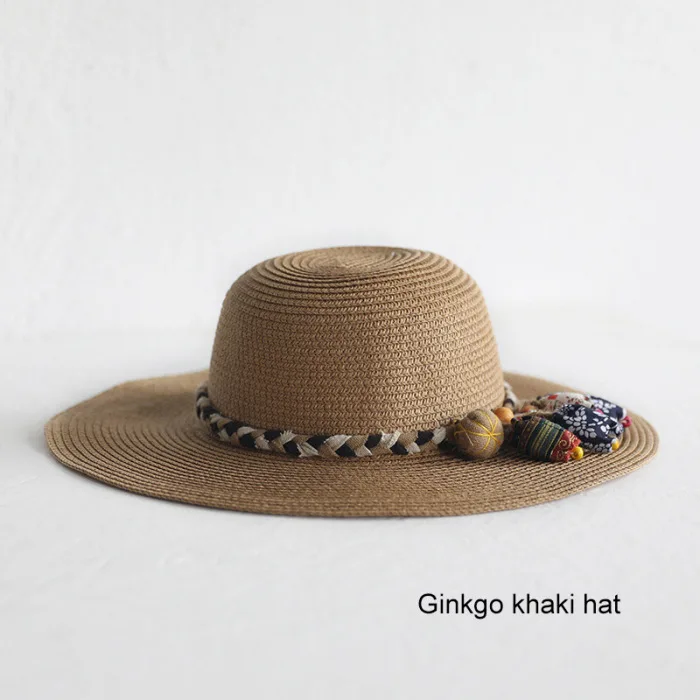 Hat Bag Set Wide Brim Straw Hats Cap Single Shoulder Bag for Kids Spring Summer Beach THJ99