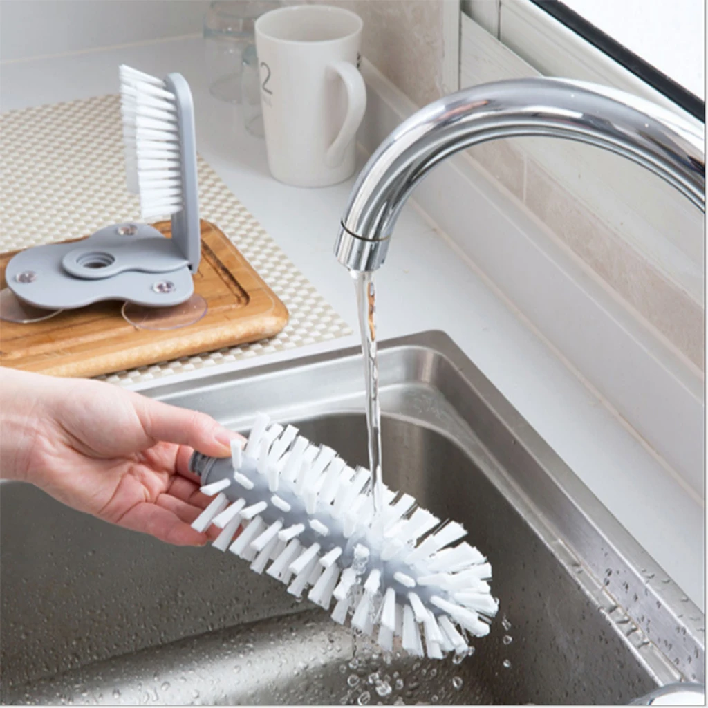 360° Cup Washing Brush Tumbler Bar Home Kitchen Sink Scrubber