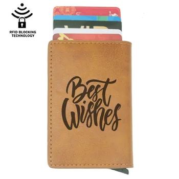 

Send relatives and friends Best Wishes Rfid Card Holder Men Wallets Brown Vintage Short Purse Leather Slim Wallets Mini Wallet