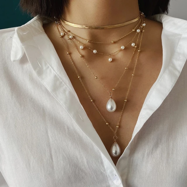 Bohemian Imitation Pearl Necklace 