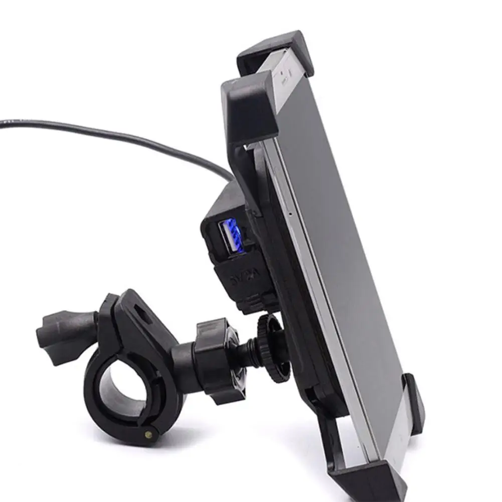 Держатель телефона мотоцикла кронштейн с USB зарядное устройство для Электрический автомобильный Мобильный держатель для телефона во время зарядки Держатель для навигатора