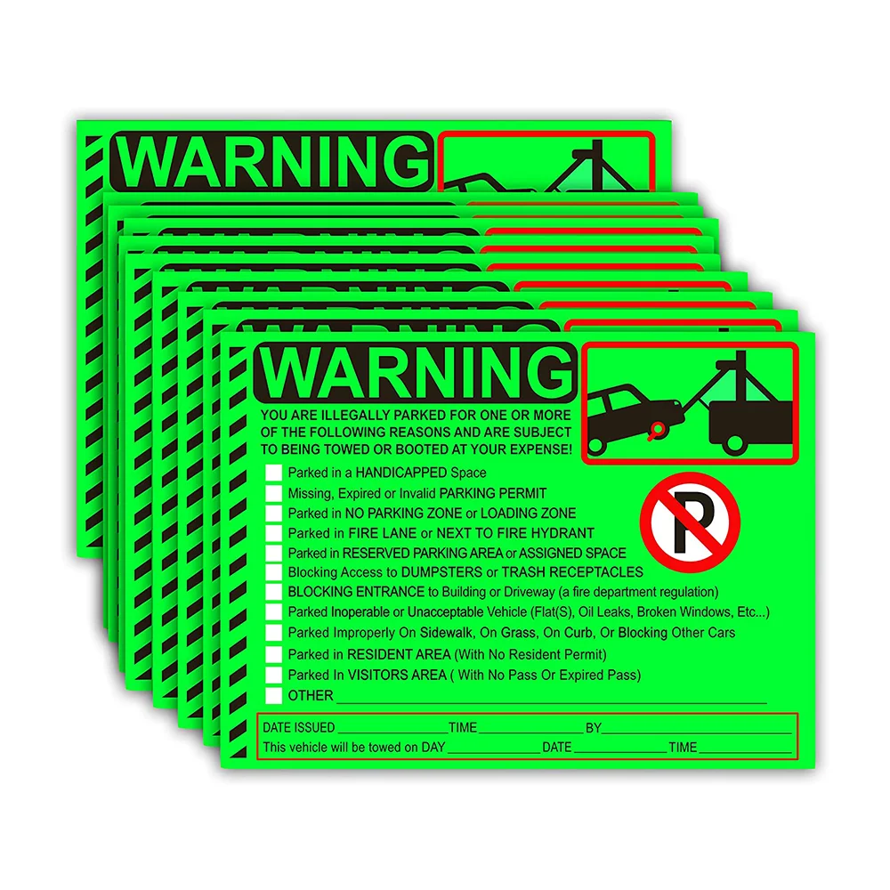 Violation No Parking Stickers Towing Sticker 7 5 X 5 5 Violation 