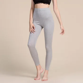 

Real Silk Cashmere Wool Leggings Women's Mulberry Silk Knitted Thick Warm Wool Long Johns Medium Waist Cotton Trousers