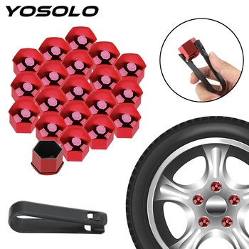 

YOSOLO 20pc/set Protection Caps Car Wheel Nut Caps Bolt Rim Exterior Decoration 21mm Universal Auto Hub Screw Cover Dust Proof