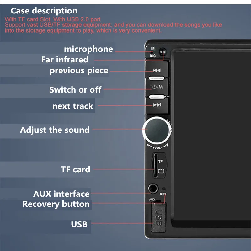 7010B/7018B/7012B 2 Din автомобильное радио " HD сенсорный экран Mirrorlink Авто Радио Bluetooth стерео Мультимедиа MP5 Playe ЖК-монитор