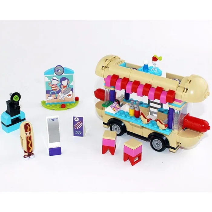 

01007 249PCS New Girl Friends Amusement Park Hot Dog Van Building Blocks Set Kids Bricks Toys Compatible With Legoes 41129