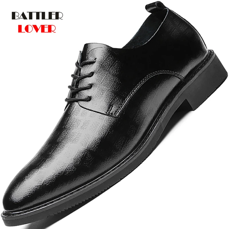 Zapatos Formales para Hombre Zapatos Oxford clásicos de Color sólido Zapatos de Cuero de Negocios con Cordones Ligeros y Puntiagudos a la Moda 