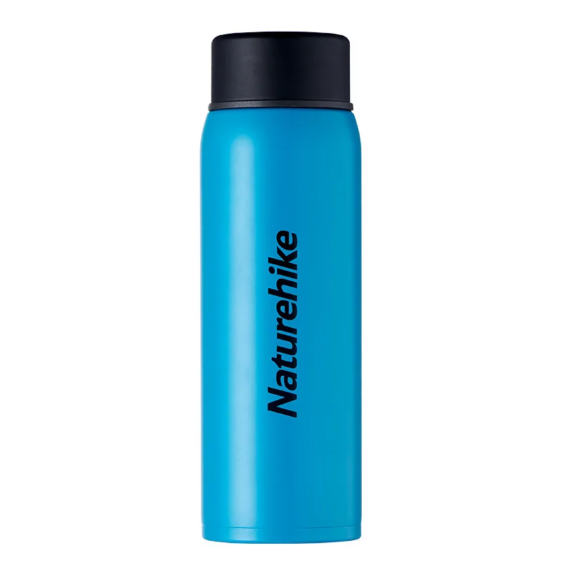 Naturehike thermos cup men women large capacity 316 stainless steel thermos outdoor portable kettle bottle - Color: Blue 500ml