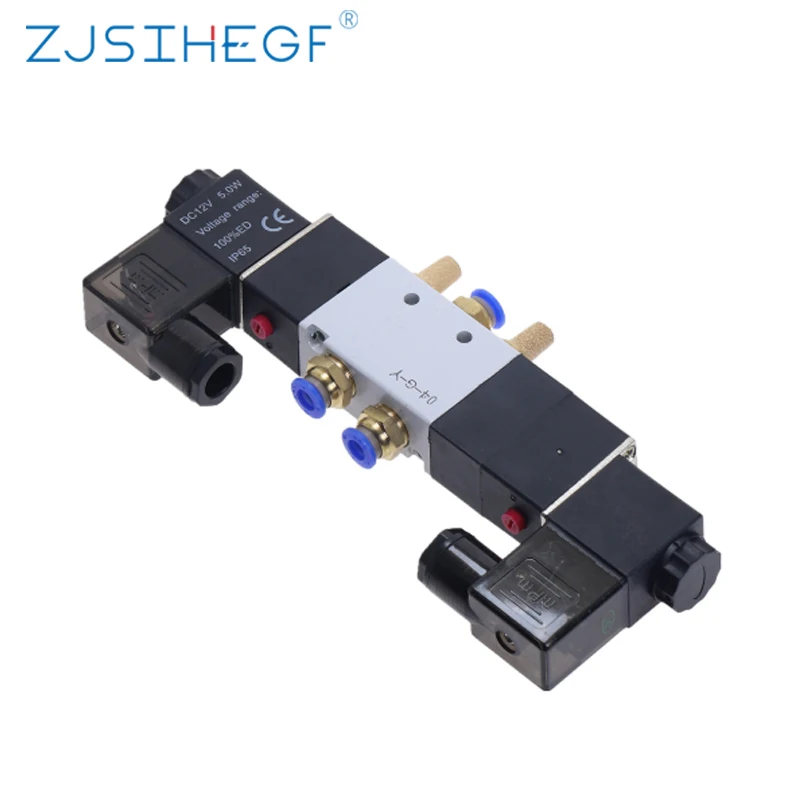 Пневматический электромагнитный клапан AC220V 4V230 08C 5 Way 3 позиции 1/4 "клапан DC12V DC24V
