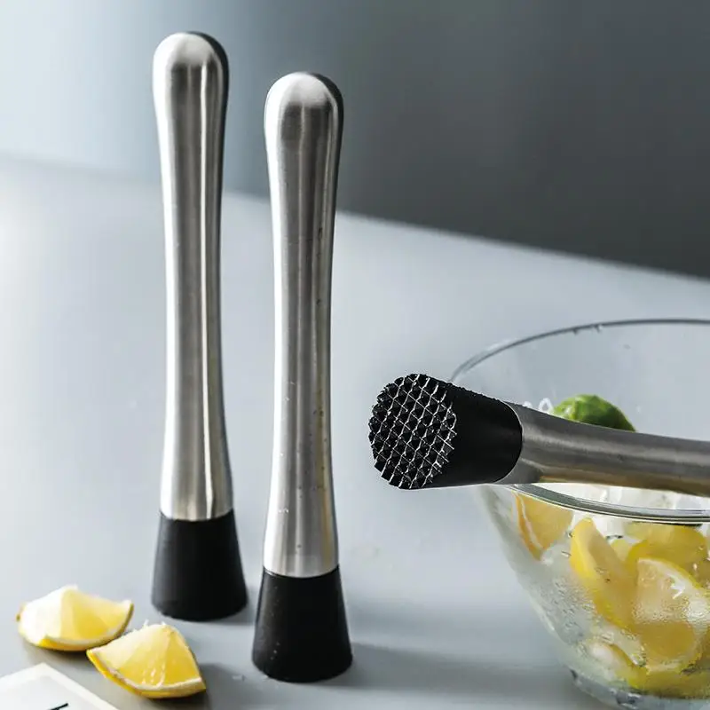 

Stainless Steel Wine Mixing Stick Cocktail Mixer Stirrer with Crushing Hammer DIY Fruit Drink Cocktail Tool Crushed Ice Shaker