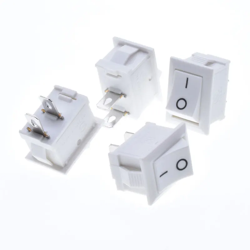 21*15 KCD1 XW-603 белый AC переключатели 2pin 2 положения вкл. Выкл. Электрический кулисный переключатель для электронного оборудования 10A