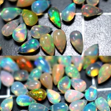 Natual Африканский опал 6-12 мм бусины из драгоценных камней Груша Форма для серебра 925 ювелирное ожерелье серьги браслет 15 дюймов ICNWAY