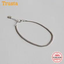 Trustdavis модный браслет из стерлингового серебра 925 пробы сладкий минималистский 2 мм/3 мм ширина цепи браслеты для женщин Свадебные украшения DS2283