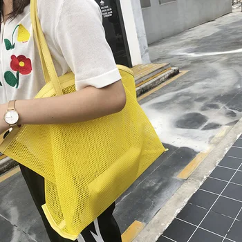 

2019 personalized beach bag vacation large-capacity mother bag Korean version Xiaozhong hollow mesh one-shoulder bag