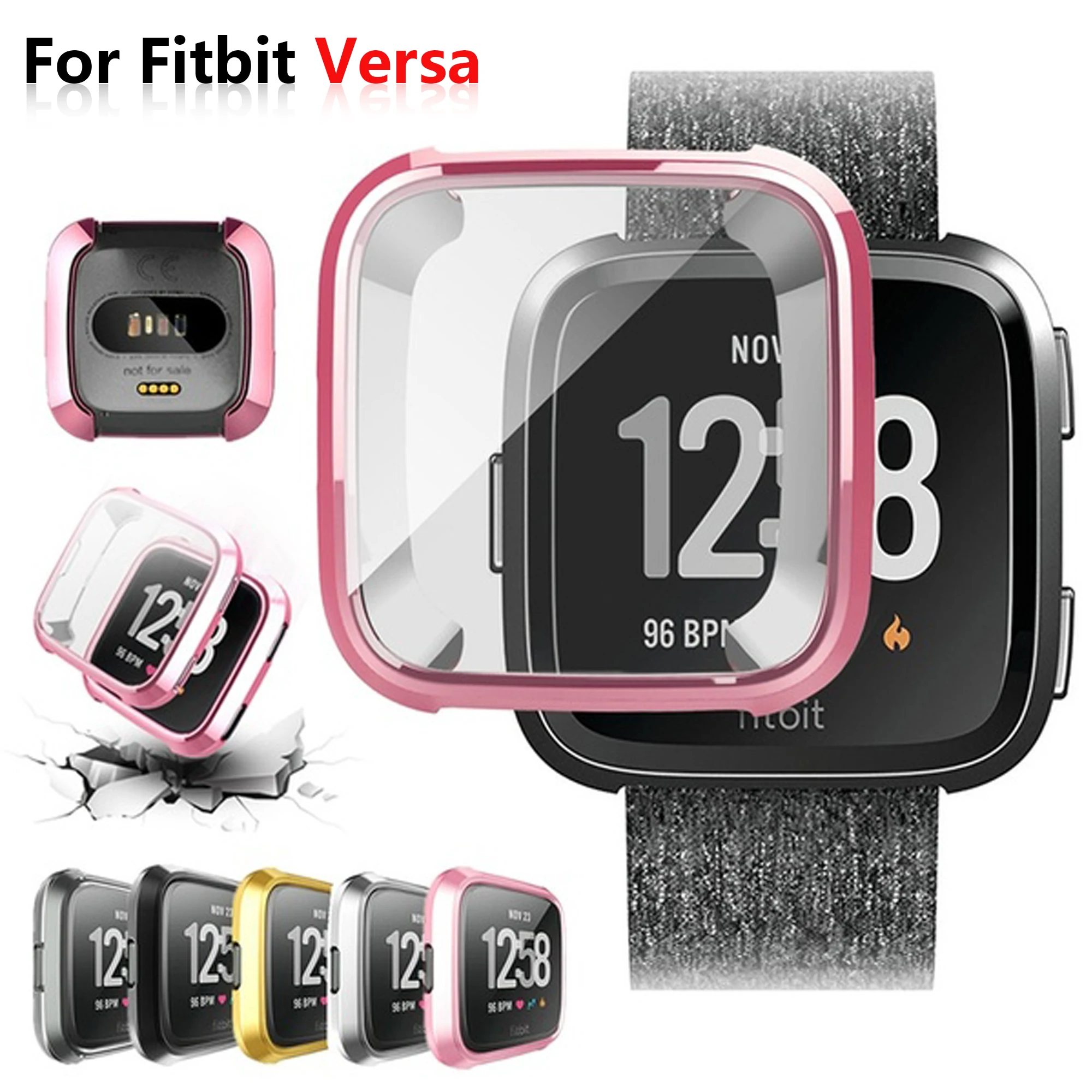 2020 новые силиконовые ТПУ чехлы для Fitbit versa ремешок Смарт часы полный экран