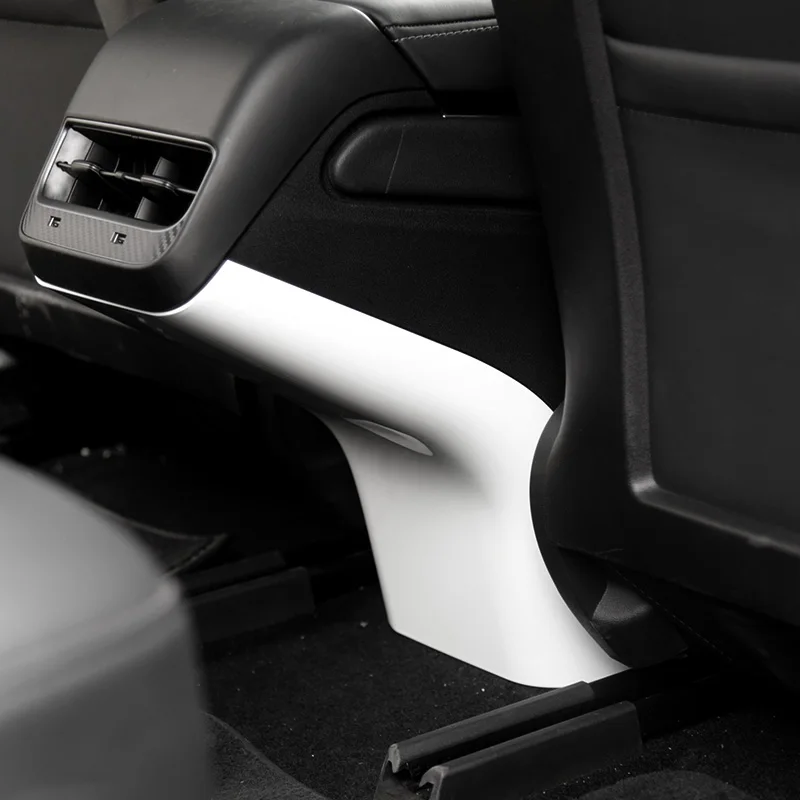 Для Tesla модель 3 Автомобильная задняя консоль центральный кондиционер воздуха Вентиляционный Выход рамка Крышка Анти Kick отделка наклейки Стайлинг - Название цвета: White