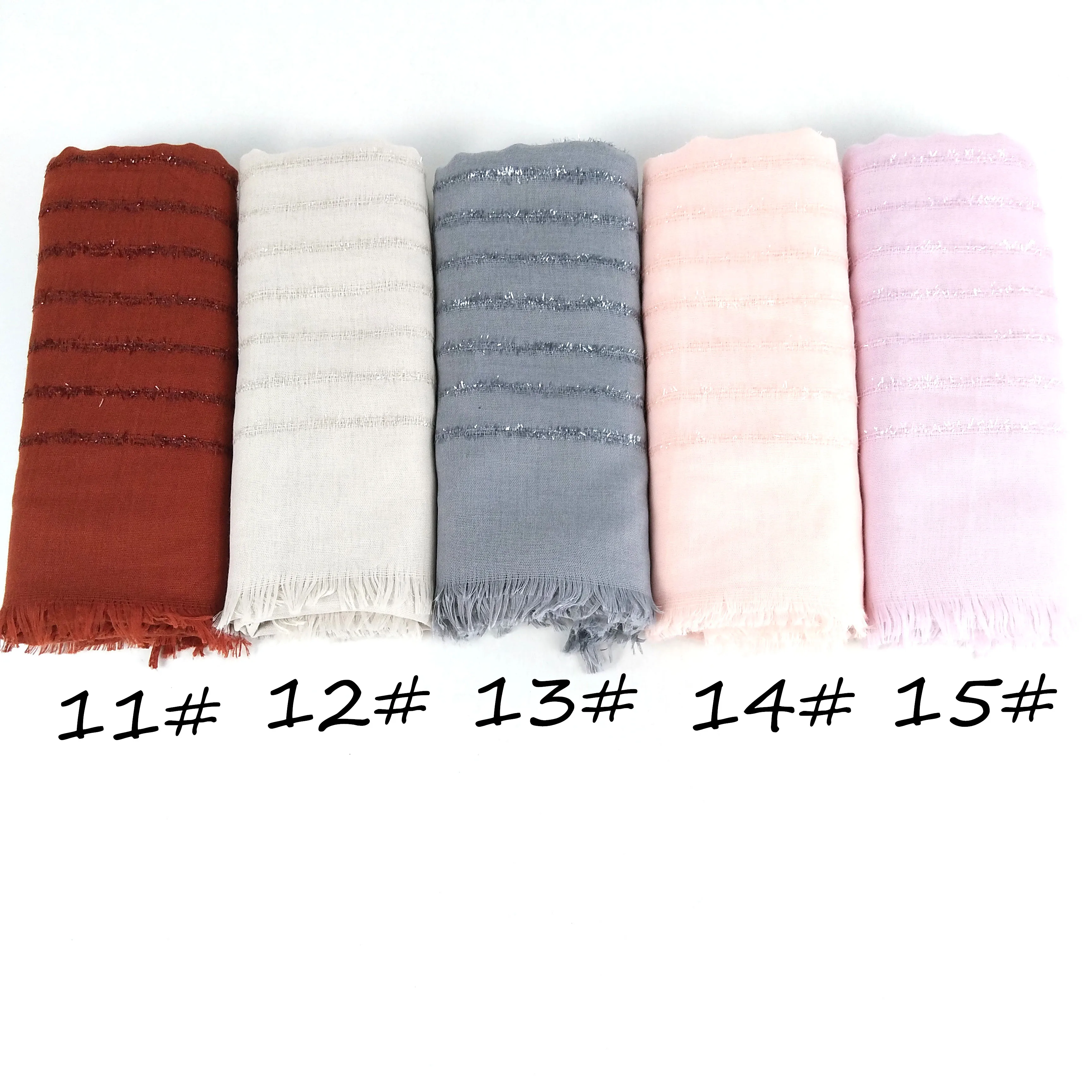 B7 10pcs High quaity shiny crinkle viscose women scarf maxi hijab muslim shawl long wrap plain headband can choose colors