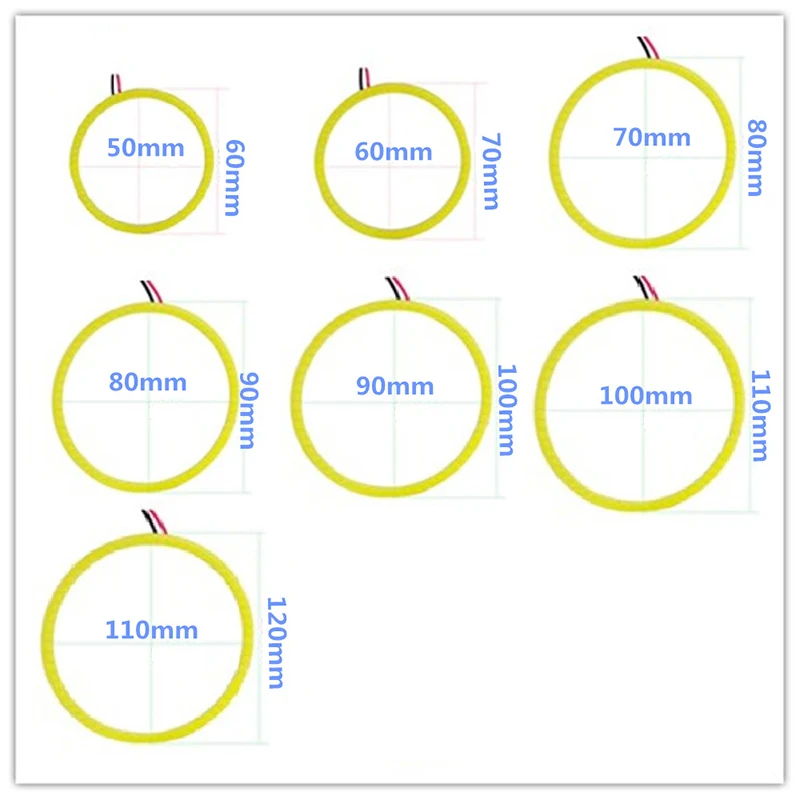 COB Angel Eye Auto Halo Rings 2x(1pair) 48MM 60MM 70MM 80MM 90MM 100MM 120MM Headlight Car Angel Eyes Motorcycle 9-30V
