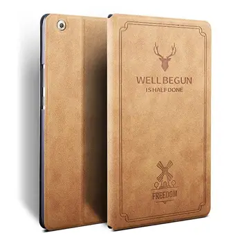 

Leather Stand Flip Cover For Huawei MediaPad M5 8.4 SHT-AL09 SHT-W09 Case Smart Auto Wake Sleep Retro Deer Pattern Skin film+pen