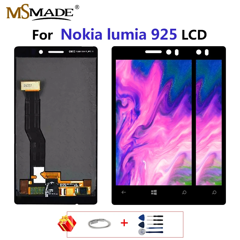 

For Nokia Lumia 925 LCD Display Touch Screen With Frame For Nokia 925 Display Digitizer Assembly Parts Free Shipping 4.5" LCD