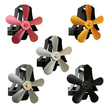 

Wall Mounted Heat Self-Powered Fireplace Stove Fan Quiet 5 Blades Aluminum Efficiently Warm Large Room Wood Log Burner