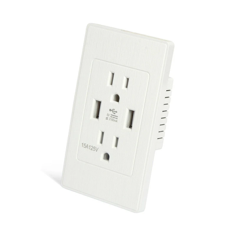 ORA Dual USB 2.4A 2-port Быстрая зарядка USB настенная розетка и обычная настенная розетка поддержка быстрой зарядки US Plug Двойной USB