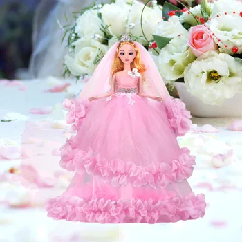 

40cm Portable Toy 360 Degree Rotate Ornaments With Keyring Bride Gift Pendant For Kids Vinyl Party Dress Home Girl Wedding Doll