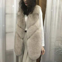 Aliexpress - WholeSale High Quality Women Winter Thick Sleeveless Natural Real Fox Fur Vest Long Style Real Fox Fur Vest rfv1