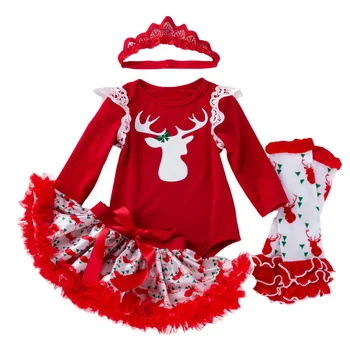 

Baby Girl Winter Clothes Set Infant Bodysuit Skirt Leg Warmer Newborn Jumpsuit Christmas Costume Toddler Clothing Cartoon Beer