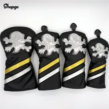 [3 цвета] череп Гольф Драйвер файрвэй лес гибридные головные уборы 135ut водонепроницаемые ПУ Чехлы для клюшек для гольфа новинка подарок