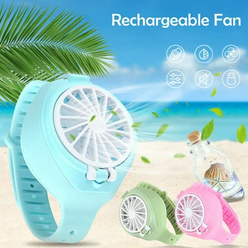 

ELOOLE Mini New Watch Fan USB Mini Charging Lazy Little Fan Creative Gifts For Students And Children Put On Your Hands Fan