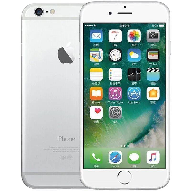 Разблокированный смартфон Apple iPhone 6 LTE, 4,7 дюймов, Touchsceen, 16 ГБ/64 Гб/128 Гб ПЗУ, двухъядерный смартфон Apple A8, отпечаток пальца, мобильный телефон - Цвет: Серебристый